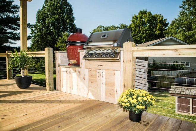 outdoor barbecue on remodeled deck